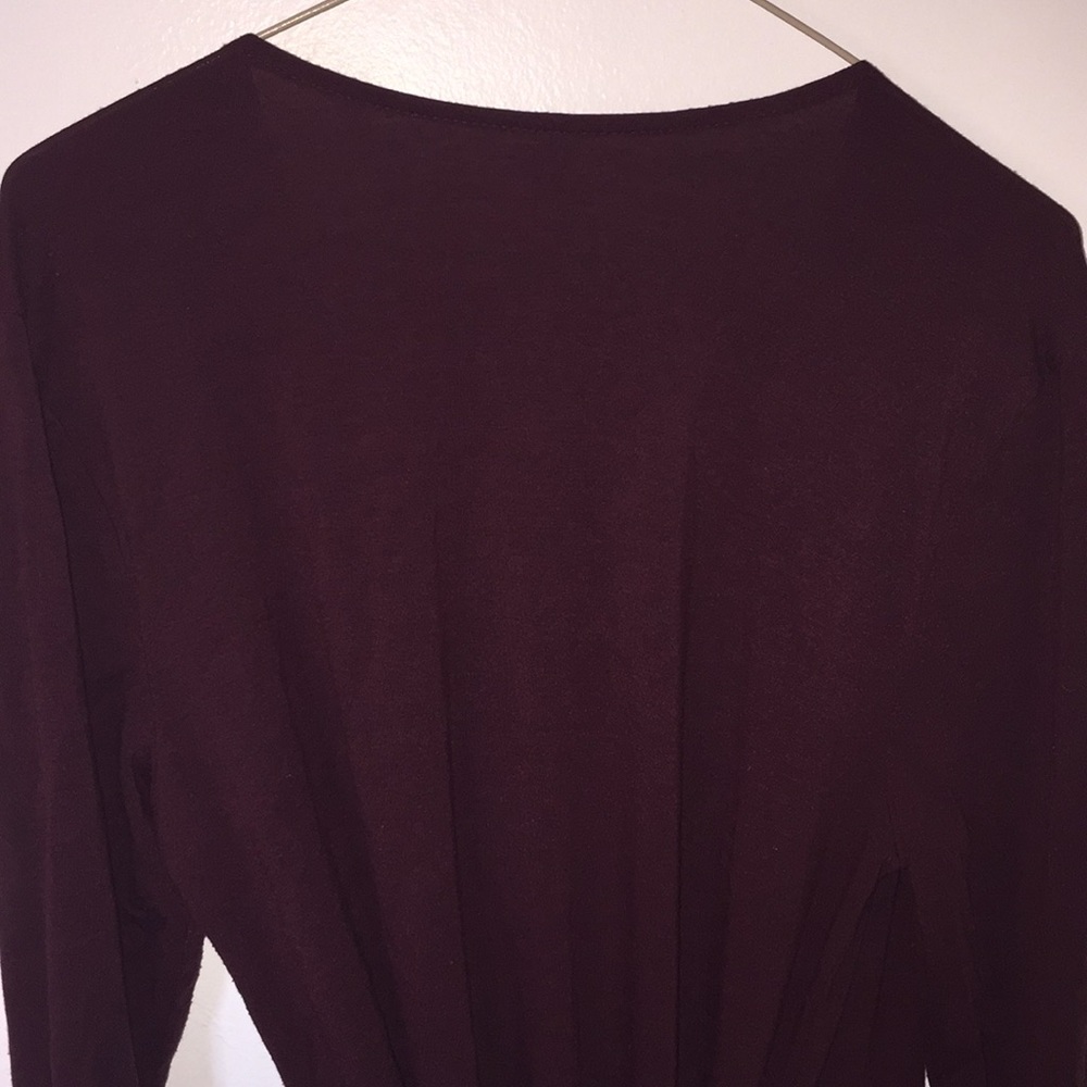 Old Navy asymmetrical burgundy wrap dress - Picture 5 of 8